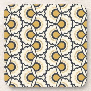 Geometric Floral Pattern Beverage Coaster