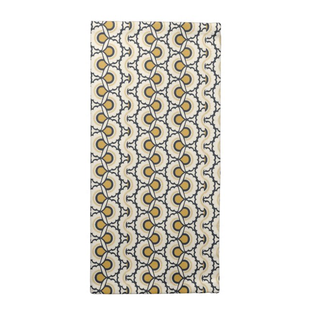 Geometric Floral Pattern Cloth Napkin (Half Fold)