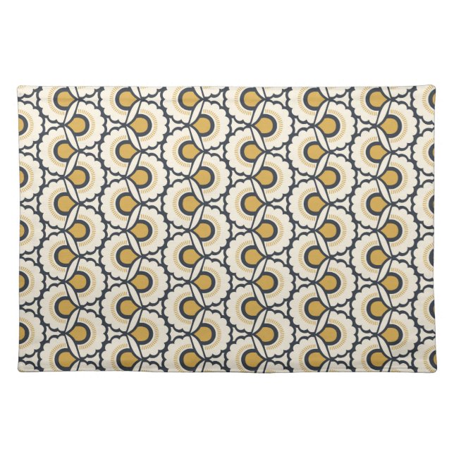 Geometric Floral Pattern Cloth Placemat (Front)