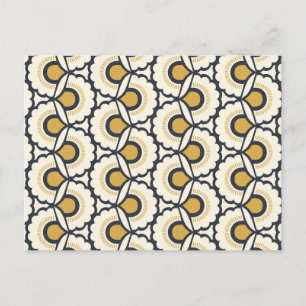 Geometric Floral Pattern Holiday Postcard