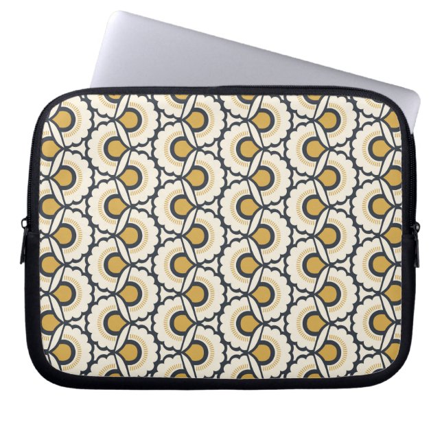 Geometric Floral Pattern Laptop Sleeve (Front)
