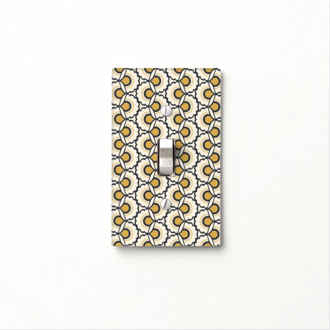 Geometric Floral Pattern Light Switch Cover (In Situ)