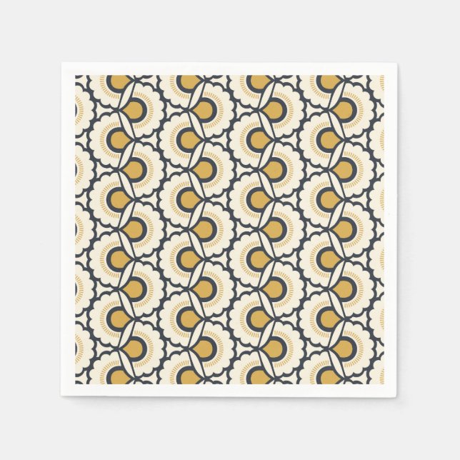 Geometric Floral Pattern Napkins (Front)