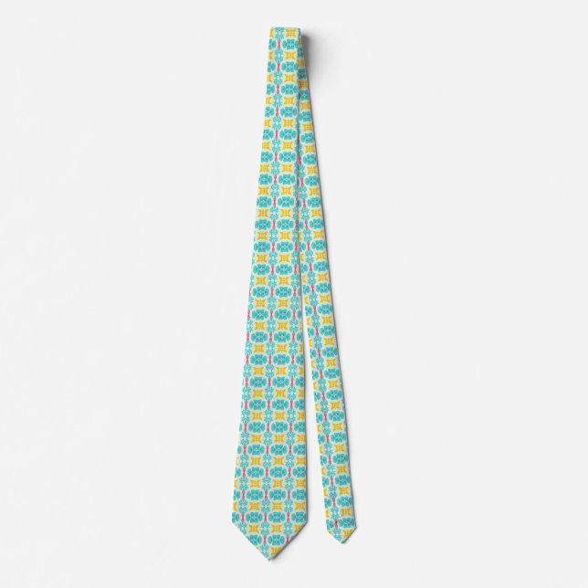 Geometric Floral Pattern  Neck Tie (Front)