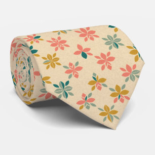 Geometric Floral Pattern Neck Tie