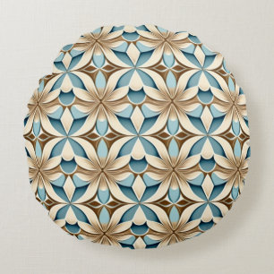 Geometric Floral Pattern Round Pillow