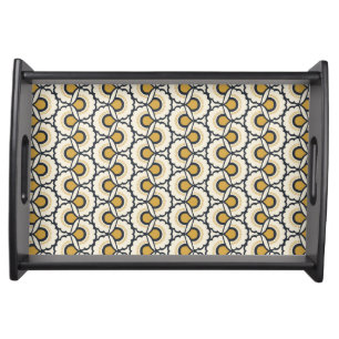 Geometric Floral Pattern Serving Tray