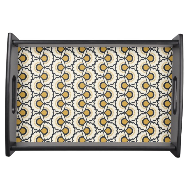 Geometric Floral Pattern Serving Tray (Front)