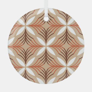 Geometric floral pattern: vintage artistic design glass ornament