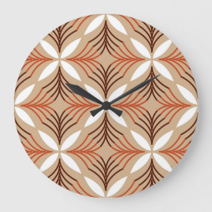 Geometric floral pattern: vintage artistic design large clock