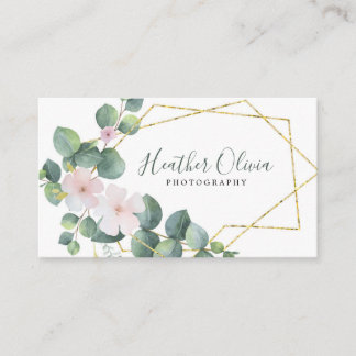 Geometric Floral Photography Business Card