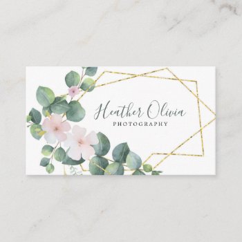 Geometric Floral Photography Business Card by fancypaperie at Zazzle