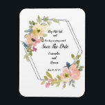 Geometric Floral Save The Date Magnet<br><div class="desc">A save the date wedding magnet</div>