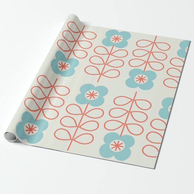 Geometric floral seamless pattern. Nordic style. v Wrapping Paper (Unrolled)
