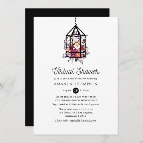 Geometric Floral Terrarium Virtual Bridal Shower Invitation