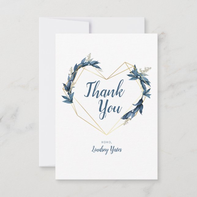 Geometric Floral Thank You Card (Front)