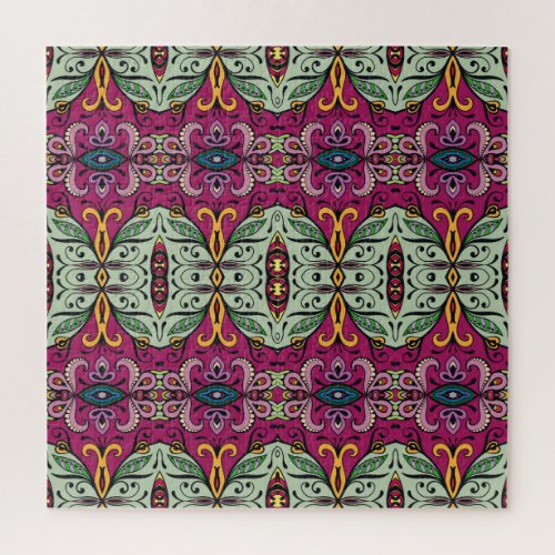 Geometric Floral Tribal Ethnic Doodle Jigsaw Puzzle