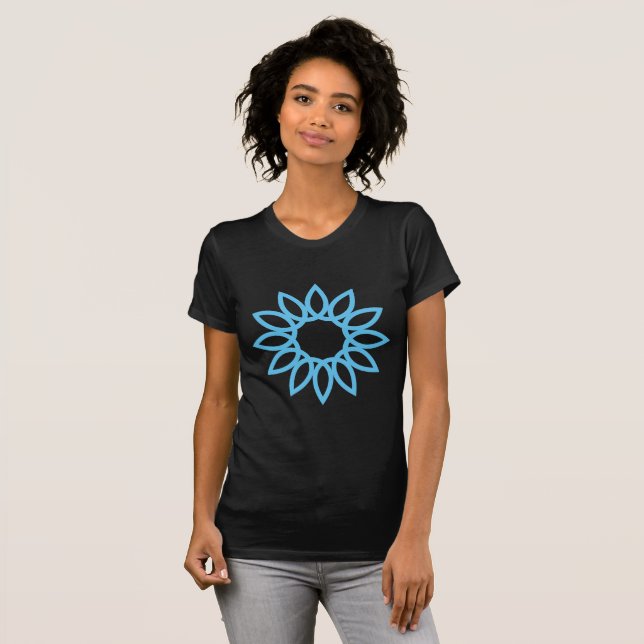 Geometric Flower 01 - Sky Blue T-Shirt (Front Full)