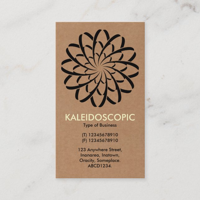 Geometric Flower 02 - Cardboard Business Card (Front)