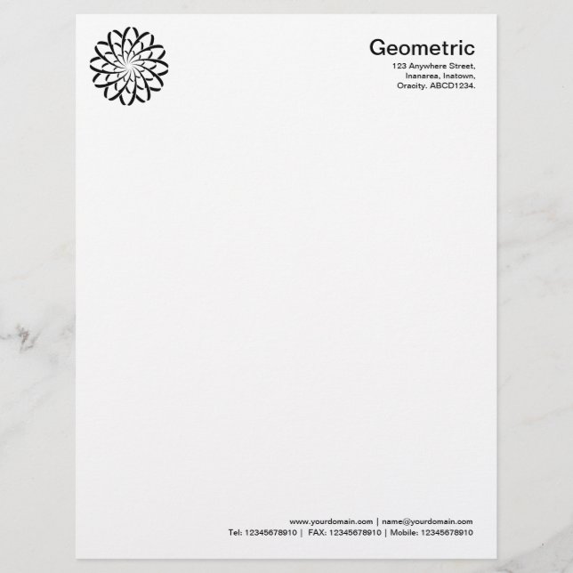 Geometric Flower 02 Letterhead (Front)