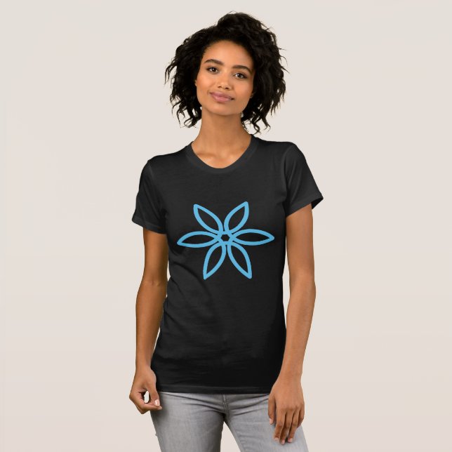 Geometric Flower 02 - Sky Blue T-Shirt (Front Full)