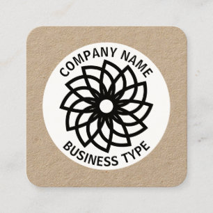 Geometric Flower 03 - kraft Square Business Card