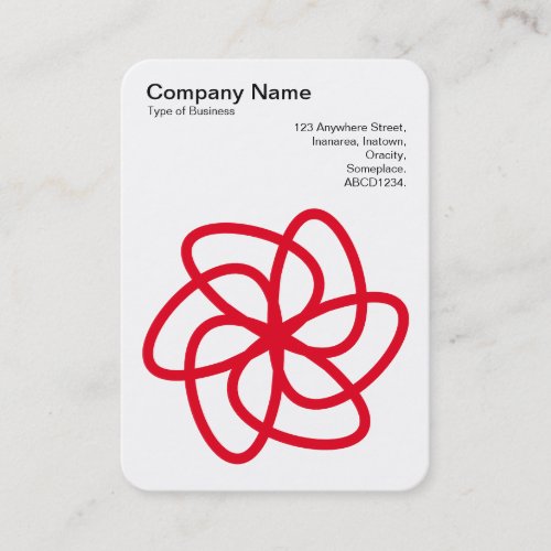 Geometric Flower 04 _ Black on White Business Card