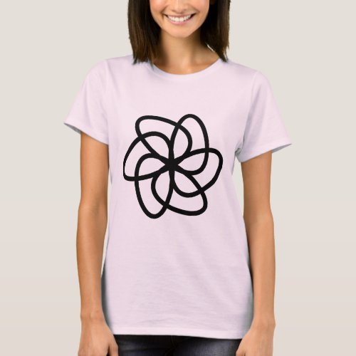 Geometric Flower 04 _ Black T_Shirt