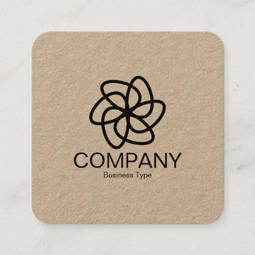 Geometric Flower 04 _ Kraft Square Business Card