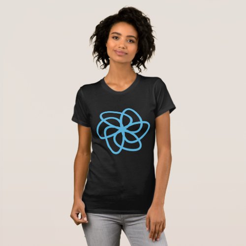 Geometric Flower 04 _ Sky Blue T_Shirt