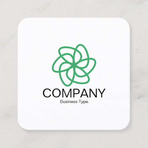 Geometric Flower 04 _ White Square Business Card