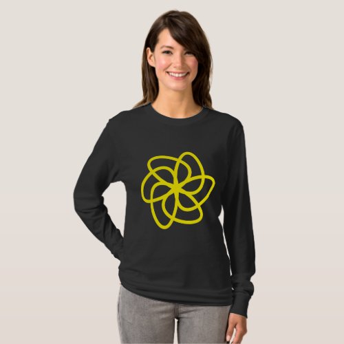 Geometric Flower 04 _ Yellow T_Shirt