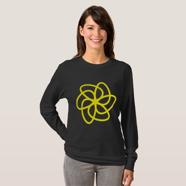 Geometric Flower 04 - Yellow T-Shirt (Front Full)