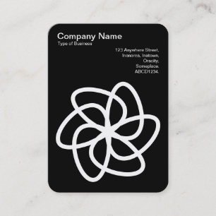 Geometric Flower 05 - Black on White Business Card