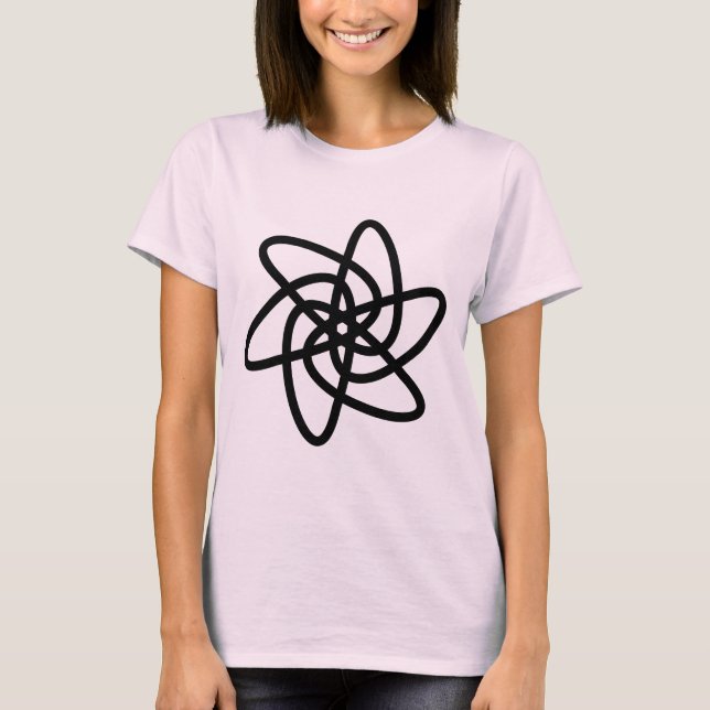 Geometric Flower 05 - Black T-Shirt (Front)