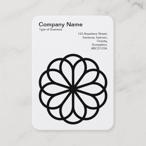 Geometric Flower 06 _ Black on White Business Card