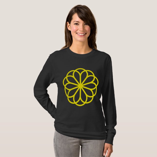 Geometric Flower 06 - Yellow T-Shirt (Front Full)