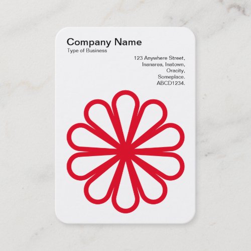 Geometric Flower 07 _ Black on White Business Card