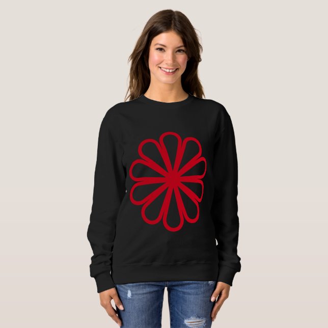 Geometric Flower 07 - Red Sweatshirt (Front Full)