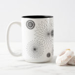 Geometric Flower ~ Black Two-Tone Coffee Mug