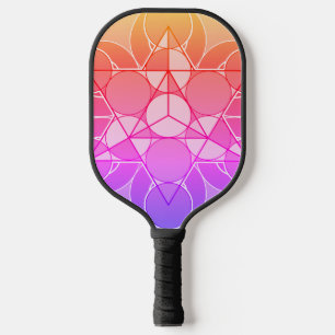 Geometric Flower Carbon Fiber Pickleball Paddle