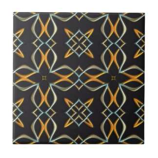 Geometric Flower Design Ceramic Tile