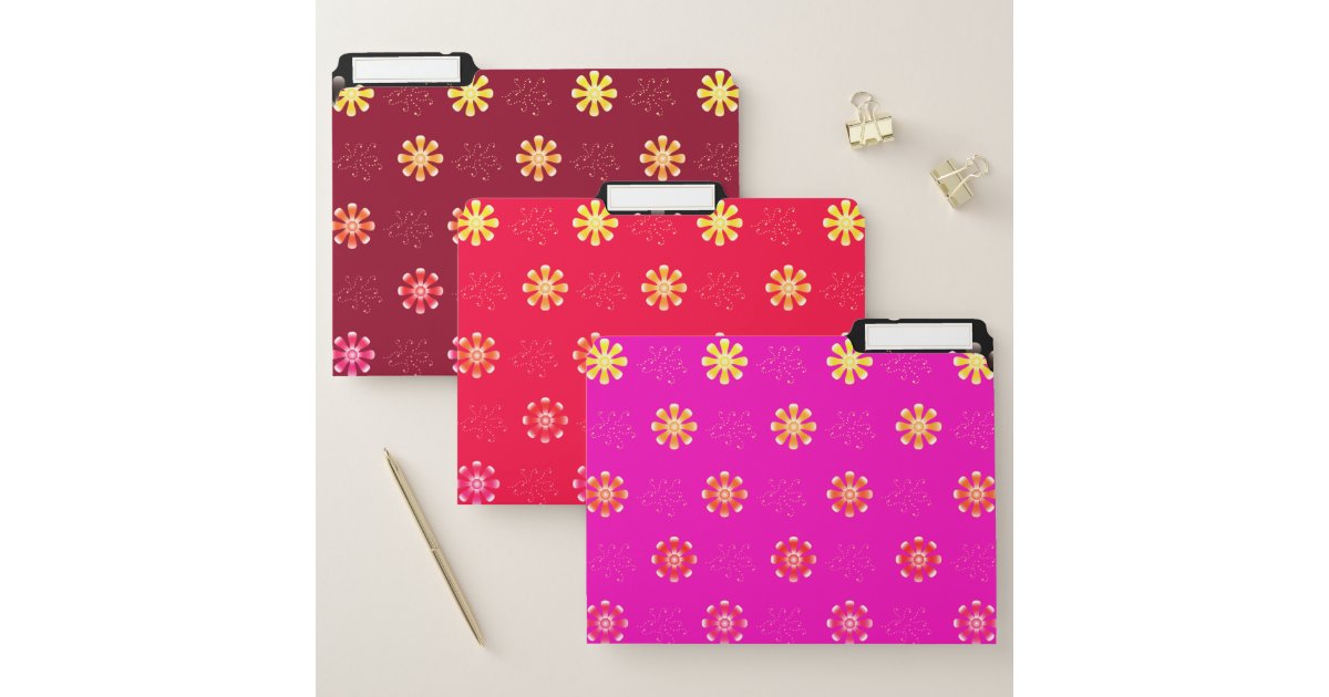 Geometric Flower File Folder