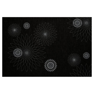 Geometric Flower ~ Gray_Black Ground Fabric