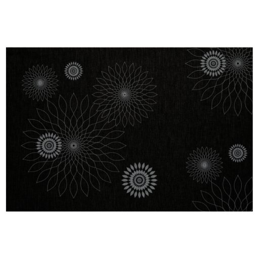 Geometric Flower ~ Gray_Black Ground Fabric