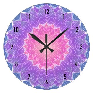 Geometric flower large clock