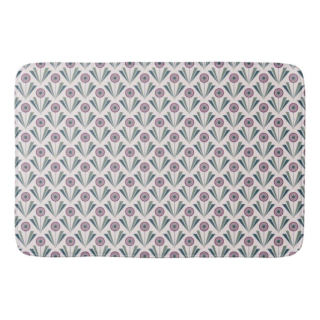 Geometric Flower Pattern Bath Mat (Front)
