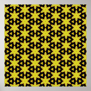 Geometric Flower Pattern Poster