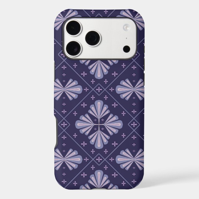 Geometric Flower Petals Abstract Repeat Pattern Case-Mate iPhone Case (Back)