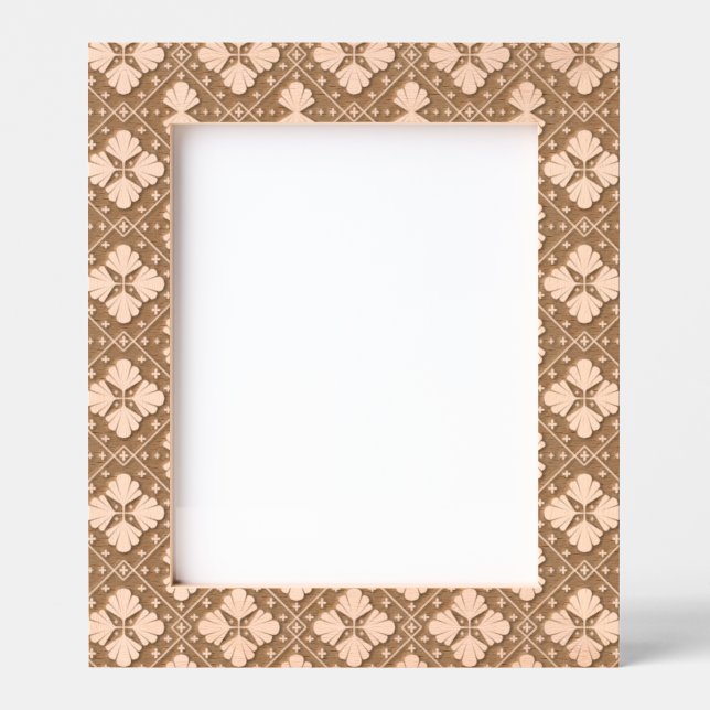 Geometric Flower Petals Abstract Repeat Pattern Engraved Frames (Front)